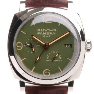 Panerai Radiomir GMT PAM00999 | Leather Strap | Green Dial | The Watch Buyers Group