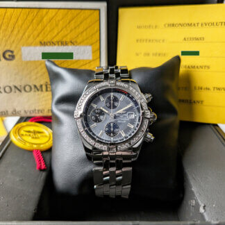 Breitling Chronomat Evolution w/ Diamond Certificate A13356 | The Watch Buyers Group