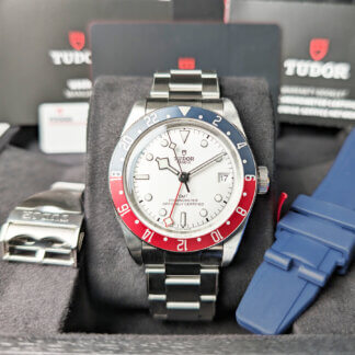 Tudor Black Bay GMTWhite Opaline 79830RB | Bonus Strap | The Watch Buyers Group