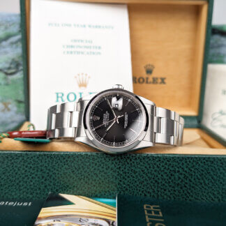 Rolex Datejust Black Dial 16200 | Complete Set | The Watch Buyers Group